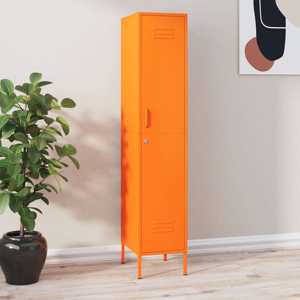 Vidaxl lockerkast 35x46x180 cm staal oranje