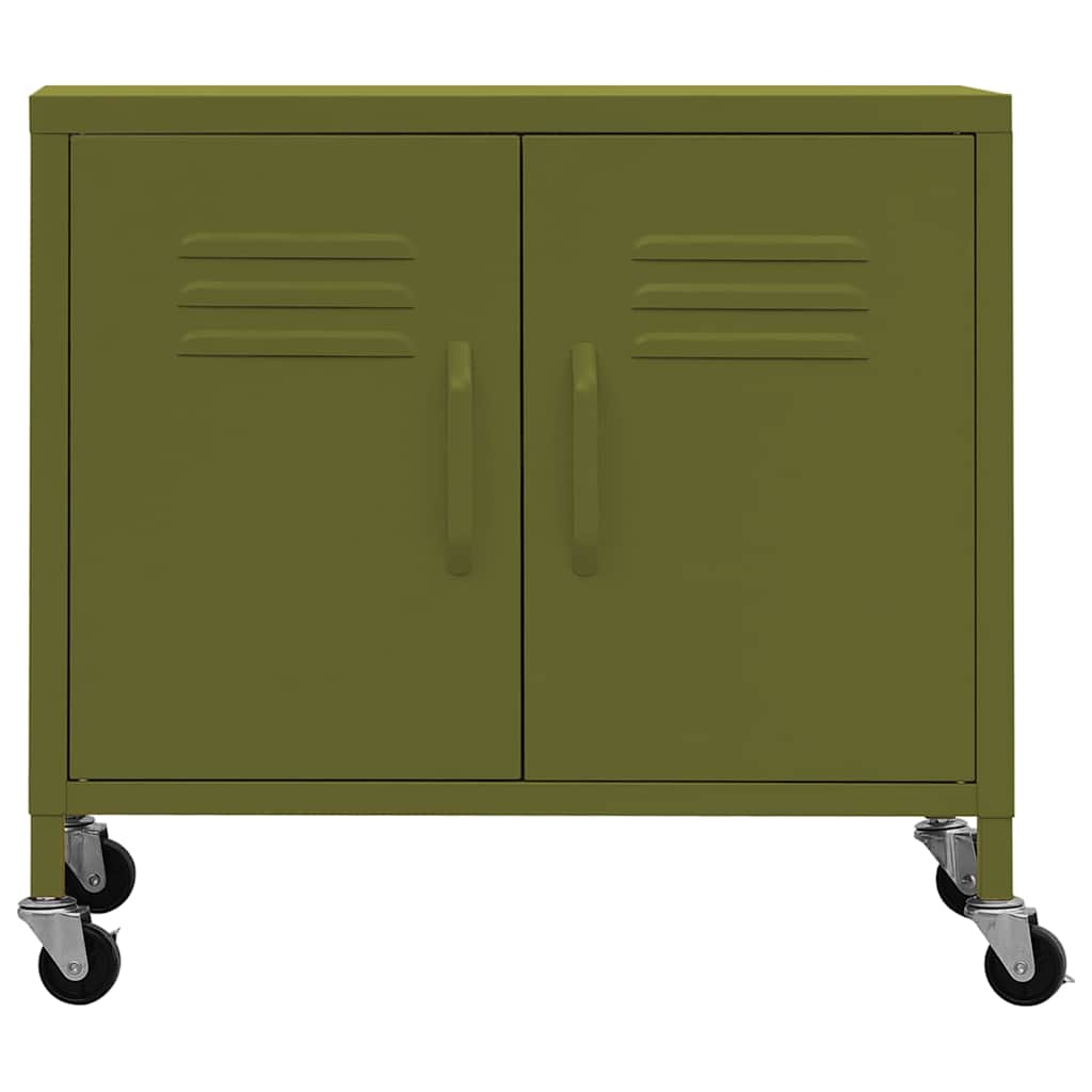 Vidaxl opbergkast 60x35x56 cm staal olijfgroen