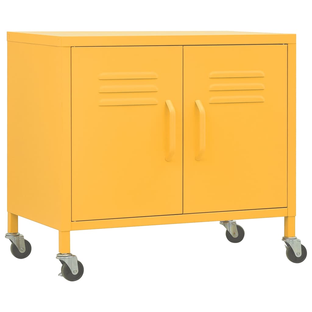 Vidaxl opbergkast 60x35x56 cm staal mosterdgeel