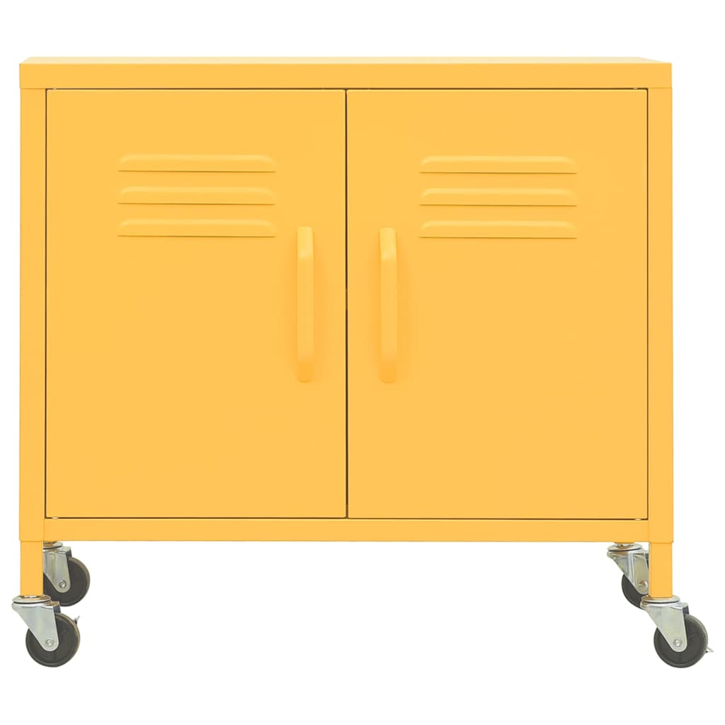 Vidaxl opbergkast 60x35x56 cm staal mosterdgeel
