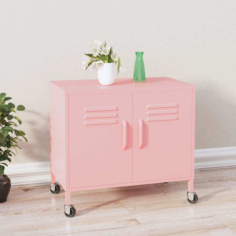 Vidaxl opbergkast 60x35x56 cm staal roze