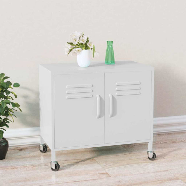 Vidaxl opbergkast 60x35x56 cm staal wit
