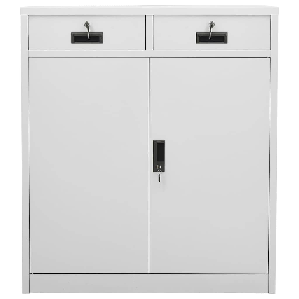 Vidaxl kantoorkast 90x40x102 cm staal lichtgrijs