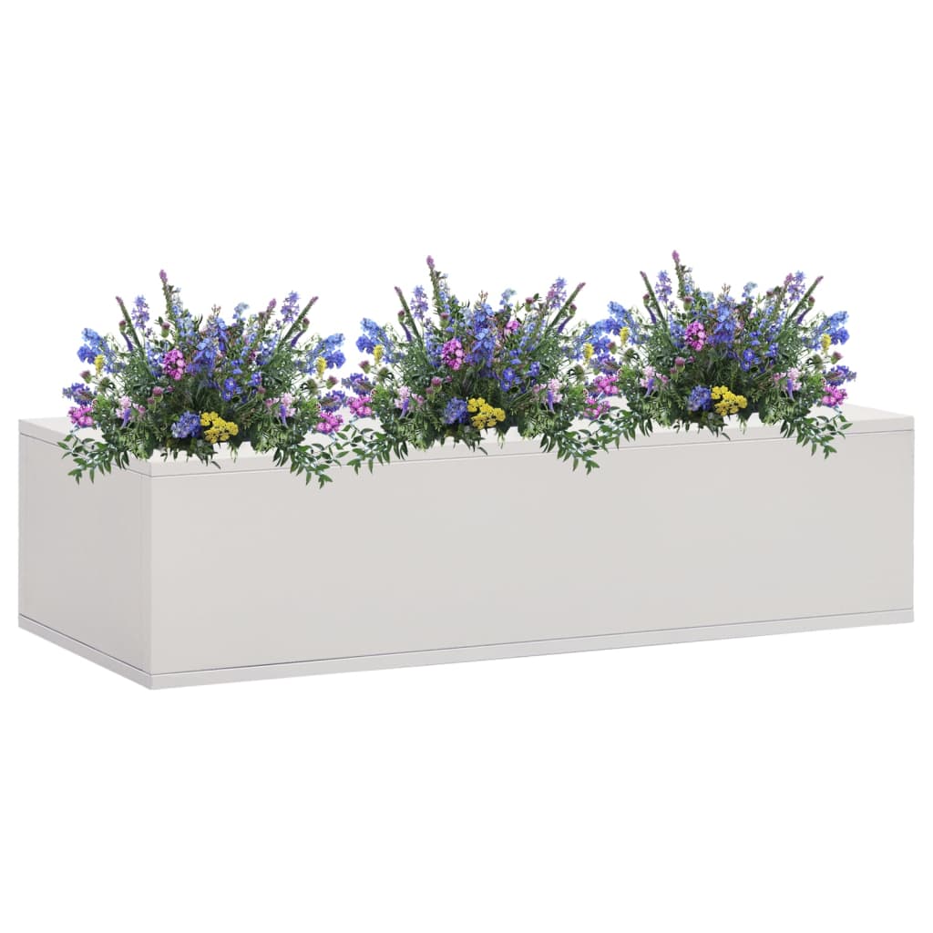 Vidaxl Office Flower Box 90x40x23 cm Stahl hellgrau