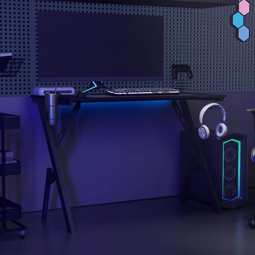 Vidaxl gamingbureau met y-vormige poten 110x60x75 cm zwart