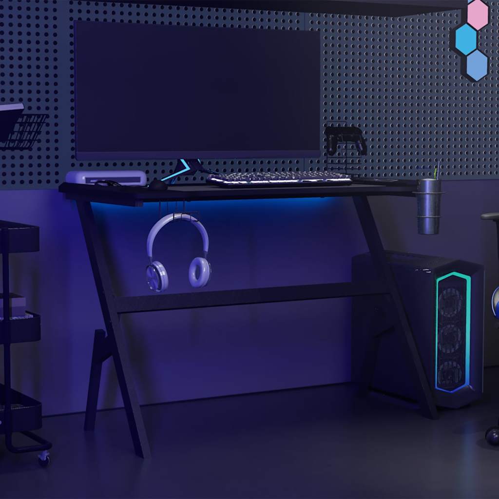 Vidaxl gamingbureau met y-vormige poten led 110x60x75 cm zwart