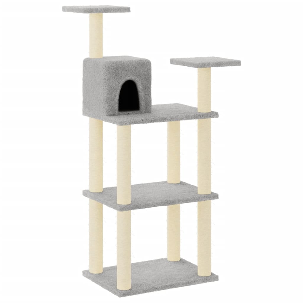 Vidaxl Cat Scratch Post avec Sisal Scratch Posts 118,5 cm Gris clair