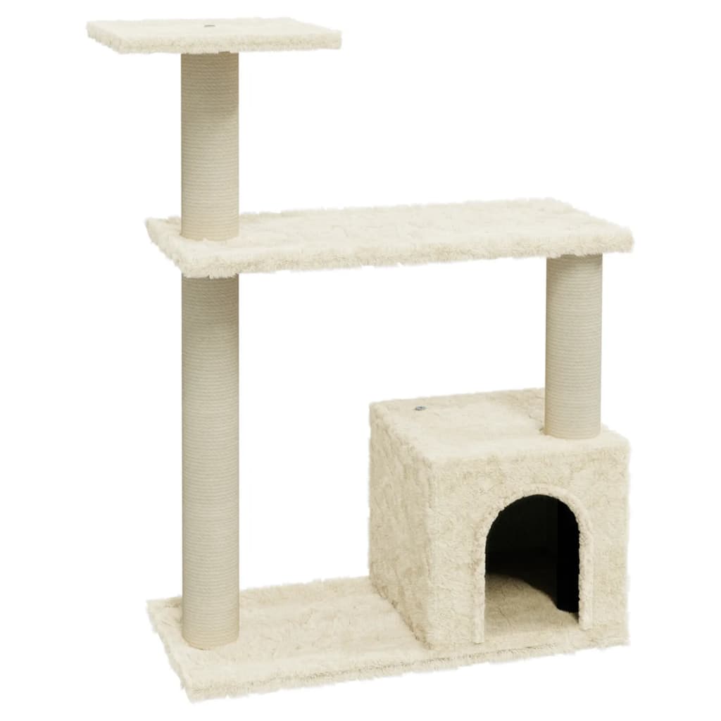 Vidaxl Cat Scratching Post med sisal skrabe stolper 70 cm creme -farvet