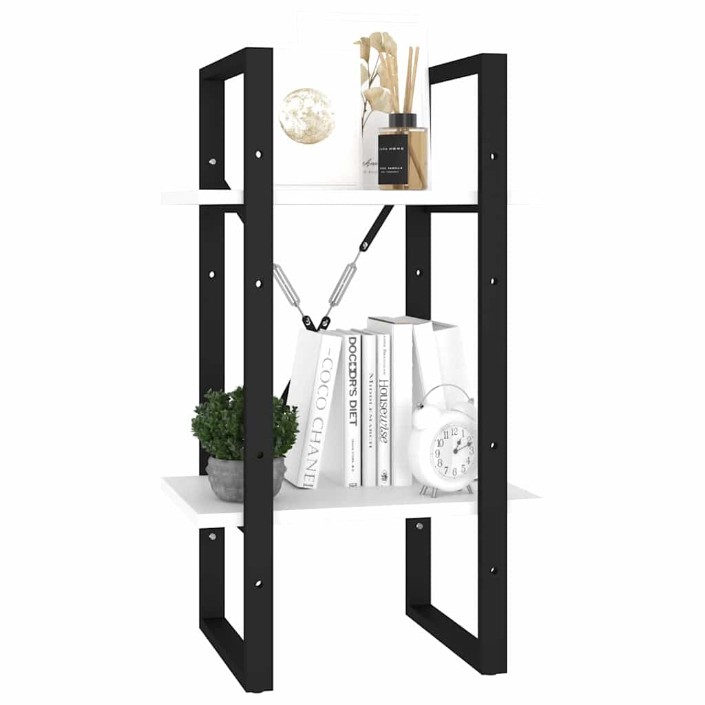 Vidaxl boekenkast met 2 schappen 40x30x70 cm bewerkt hout wit