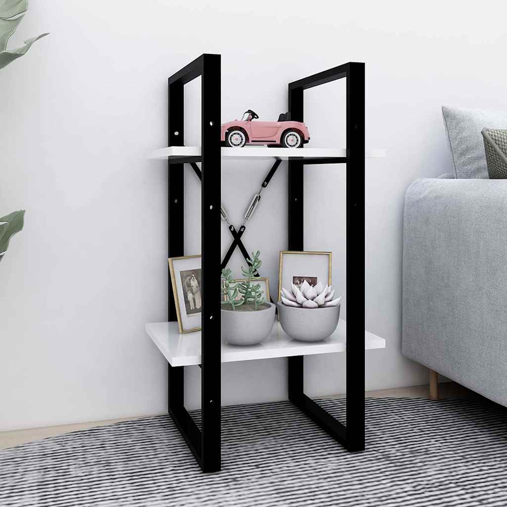 Vidaxl boekenkast met 2 schappen 40x30x70 cm bewerkt hout wit