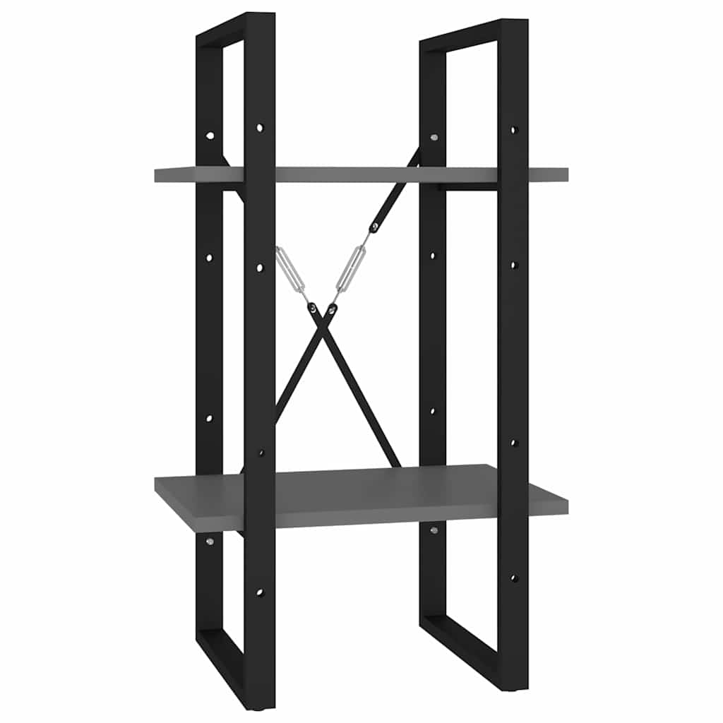 Vidaxl boekenkast met 2 schappen 40x30x70 cm bewerkt hout grijs