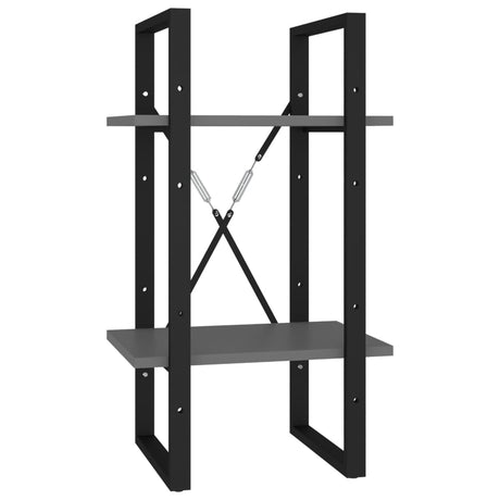 Vidaxl boekenkast met 2 schappen 40x30x70 cm bewerkt hout grijs