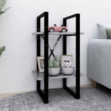 Vidaxl boekenkast met 2 schappen 40x30x70 cm bewerkt hout betongrijs