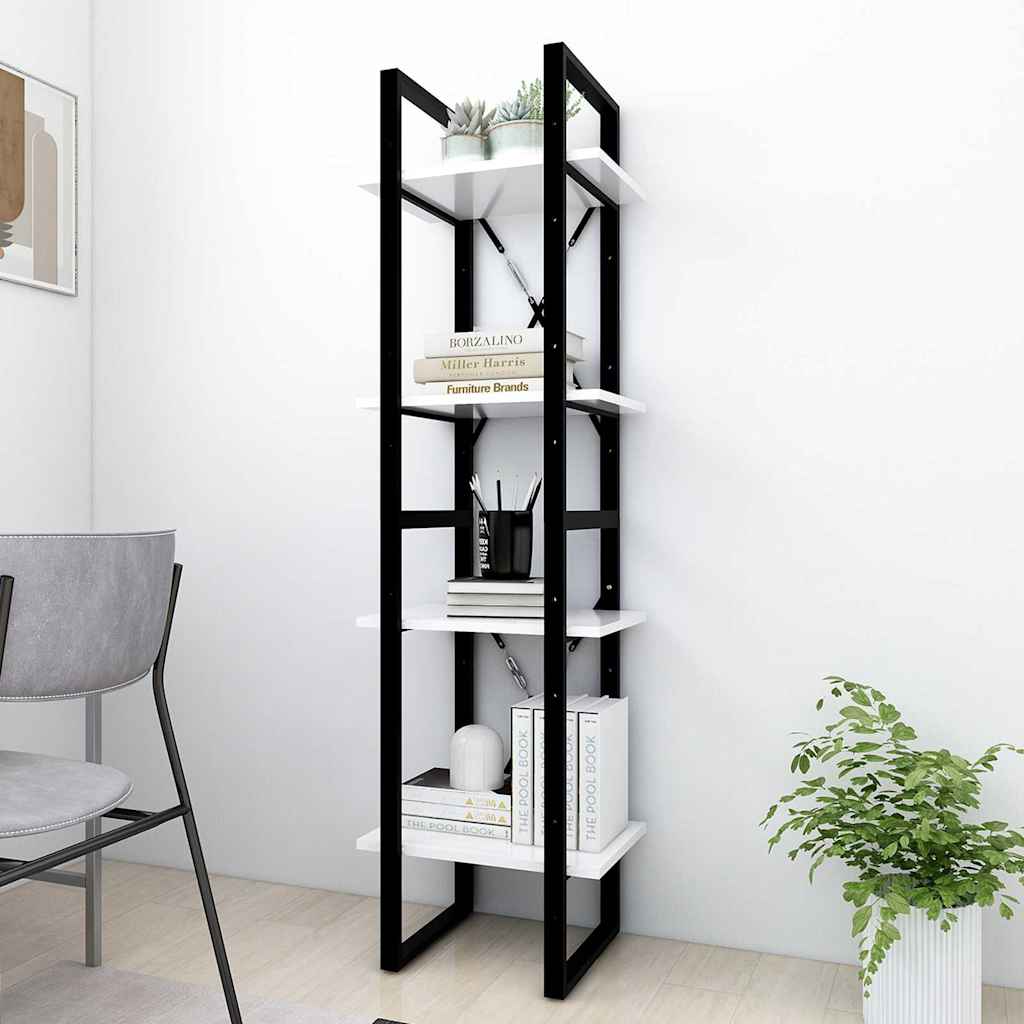 Vidaxl boekenkast met 4 schappen 40x30x140 cm bewerkt hout wit