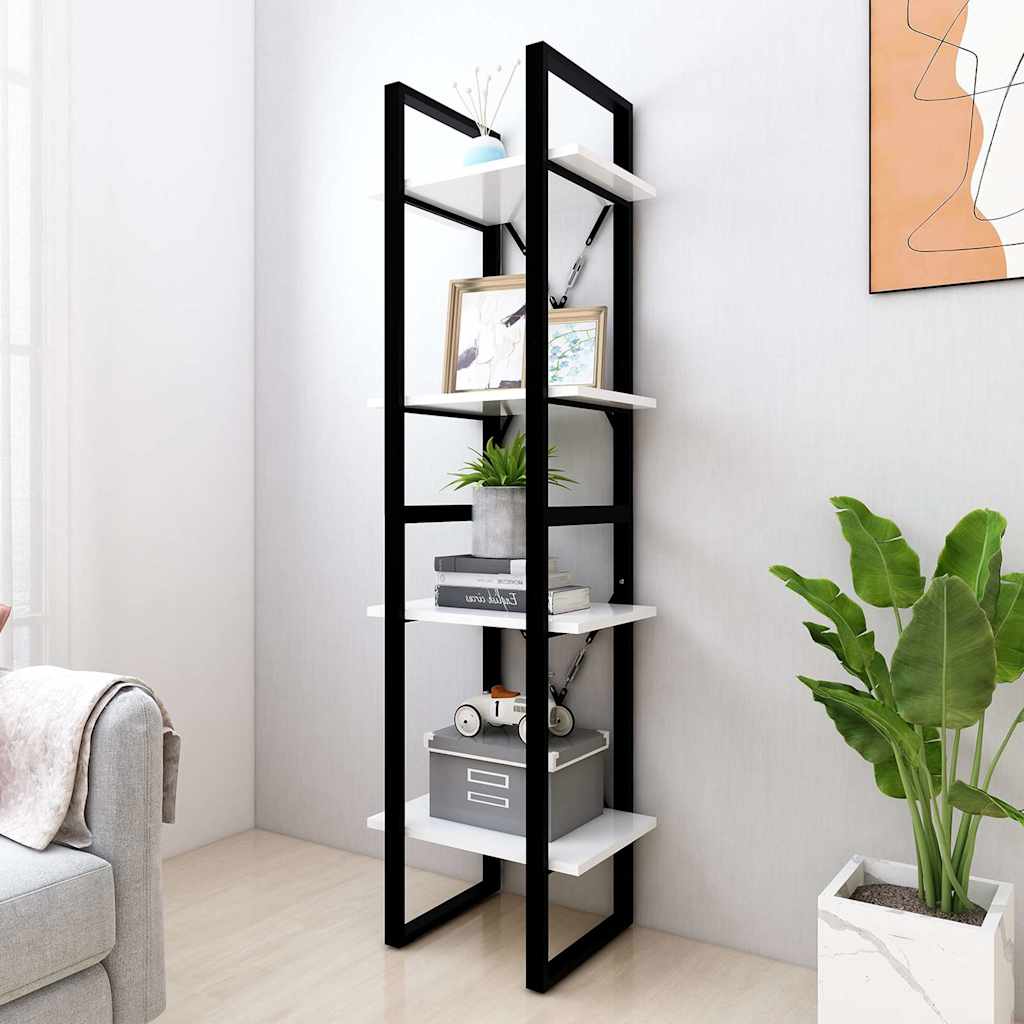 Vidaxl boekenkast met 4 schappen 40x30x140 cm bewerkt hout wit