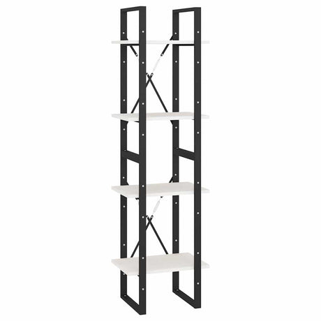 Vidaxl boekenkast met 4 schappen 40x30x140 cm massief grenenhout wit