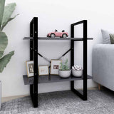 Vidaxl boekenkast met 2 schappen 60x30x70 cm bewerkt hout grijs
