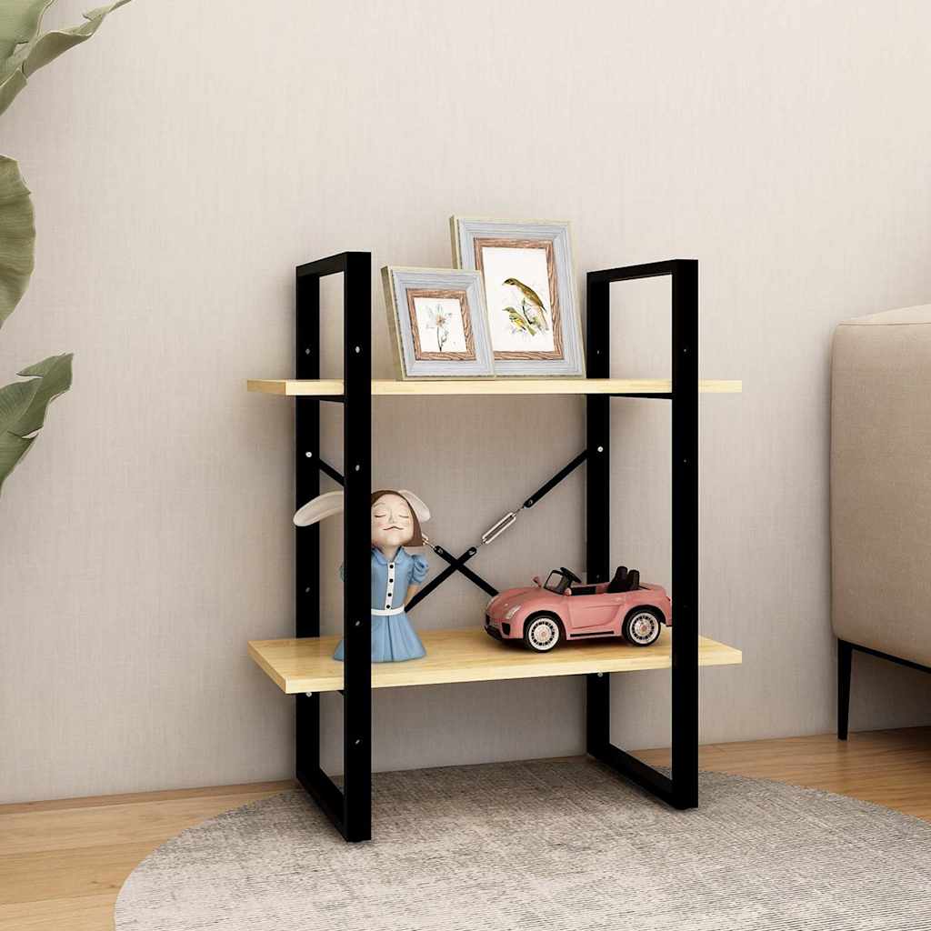 Vidaxl boekenkast met 2 schappen 60x30x70 cm massief grenenhout