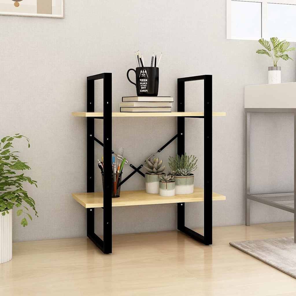 Vidaxl boekenkast met 2 schappen 60x30x70 cm massief grenenhout