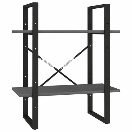 Vidaxl boekenkast met 2 schappen 60x30x70 cm massief grenenhout grijs
