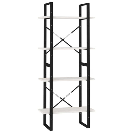 Vidaxl boekenkast met 4 schappen 60x30x140 cm massief grenenhout wit