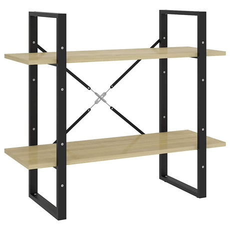 Vidaxl boekenkast met 2 schappen 80x30x70 cm bewerkt hout sonoma eiken