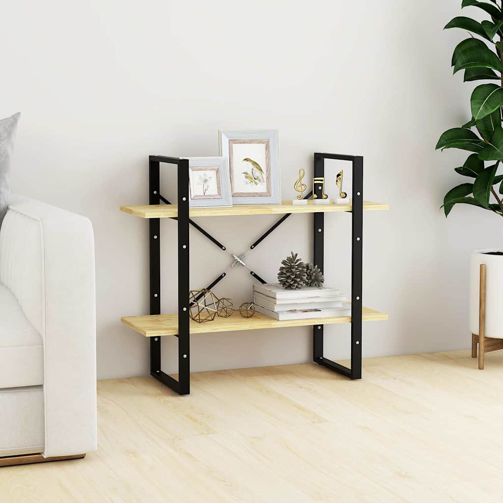Vidaxl boekenkast met 2 schappen 80x30x70 cm massief grenenhout