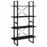 Vidaxl boekenkast met 4 schappen 80x30x140 cm spaanplaat zwart