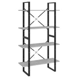 Vidaxl boekenkast met 4 schappen 80x30x140 cm spaanplaat betongrijs