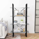 Vidaxl boekenkast met 4 schappen 80x30x140 cm spaanplaat betongrijs