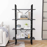 Vidaxl boekenkast met 4 schappen 80x30x140 cm massief grenenhout grijs