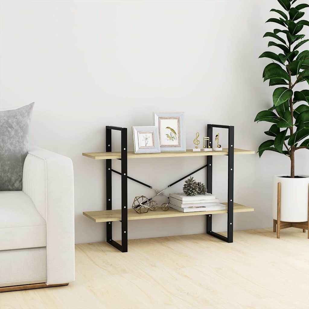 Vidaxl boekenkast met 2 schappen 100x30x70 cm spaanplaat sonoma eiken