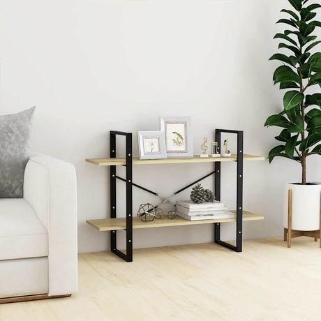 Vidaxl boekenkast met 2 schappen 100x30x70 cm spaanplaat sonoma eiken