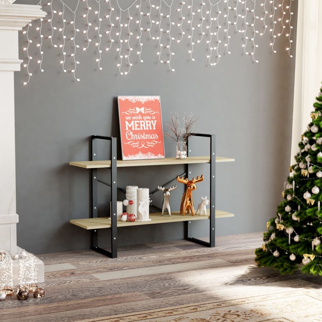 Vidaxl boekenkast met 2 schappen 100x30x70 cm spaanplaat sonoma eiken