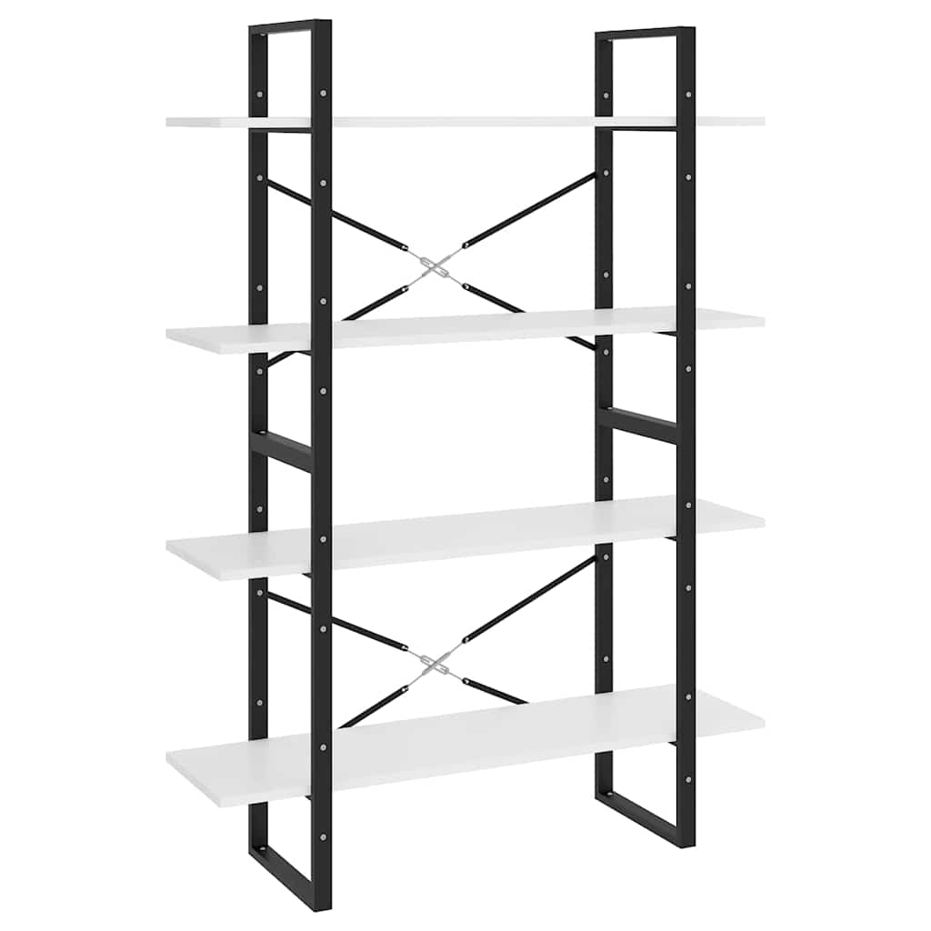 Vidaxl boekenkast met 4 schappen 100x30x140 cm spaanplaat wit