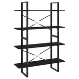 Vidaxl boekenkast met 4 schappen 100x30x140 cm spaanplaat zwart