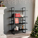 Vidaxl boekenkast met 4 schappen 100x30x140 cm spaanplaat zwart