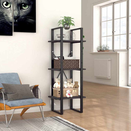 Vidaxl boekenkast met 3 schappen 40x30x105 cm bewerkt hout grijs