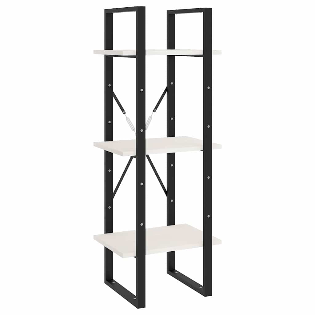Vidaxl boekenkast met 3 schappen 40x30x105 cm massief grenenhout wit
