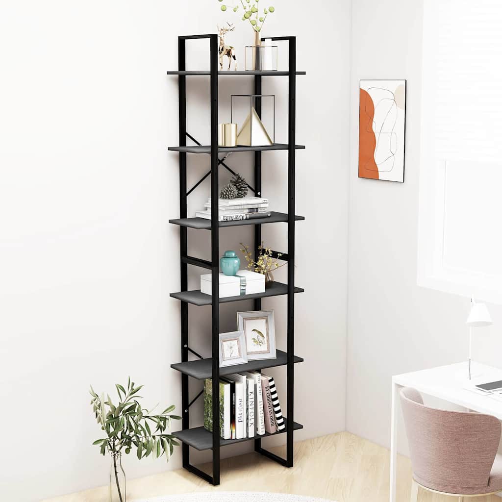 Vidaxl opbergrek 60x30x210 cm massief grenenhout grijs