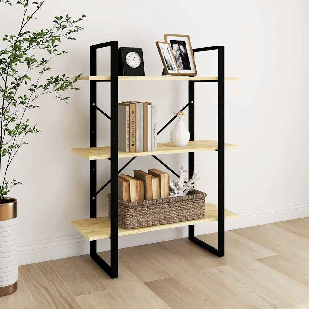 Vidaxl boekenkast met 3 schappen 80x30x105 cm massief grenenhout