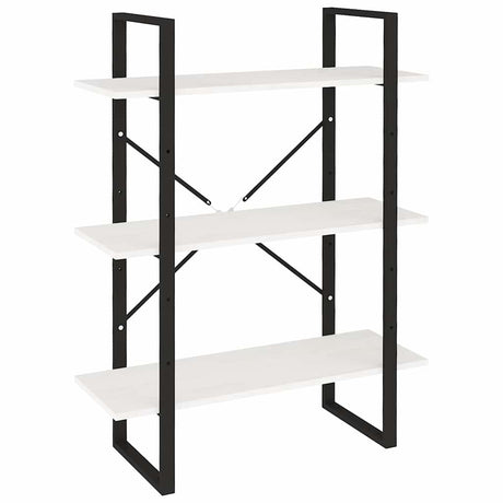 Vidaxl boekenkast met 3 schappen 80x30x105 cm massief grenenhout wit
