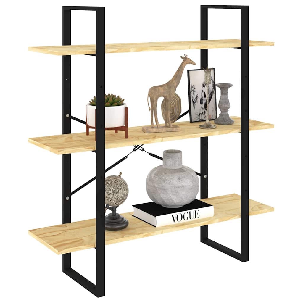 Vidaxl boekenkast met 3 schappen 100x30x105 cm massief grenenhout