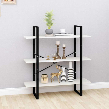 Vidaxl boekenkast met 3 schappen 100x30x105 cm massief grenenhout wit