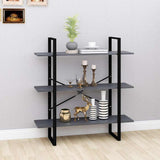 Vidaxl boekenkast met 3 schappen 100x30x105 cm grenenhout grijs
