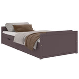 Vidaxl bedframe met lades massief grenenhout donkerbruin 90x200 cm