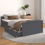 Vidaxl bedframe met lades massief grenenhout donkergrijs 90x200 cm