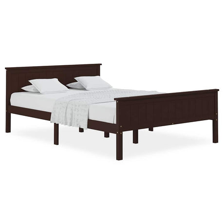 Vidaxl bedframe massief grenenhout donkerbruin 160x200 cm