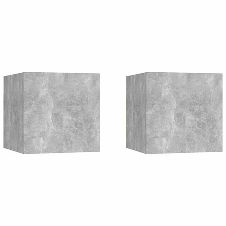 Vidaxl nachtkastjes 2 st 30,5x30x30 cm bewerkt hout betongrijs