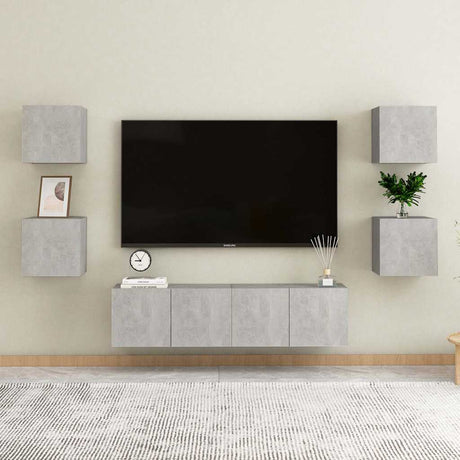 Vidaxl nachtkastjes 2 st 30,5x30x30 cm bewerkt hout betongrijs